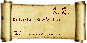 Kriegler Rozália névjegykártya